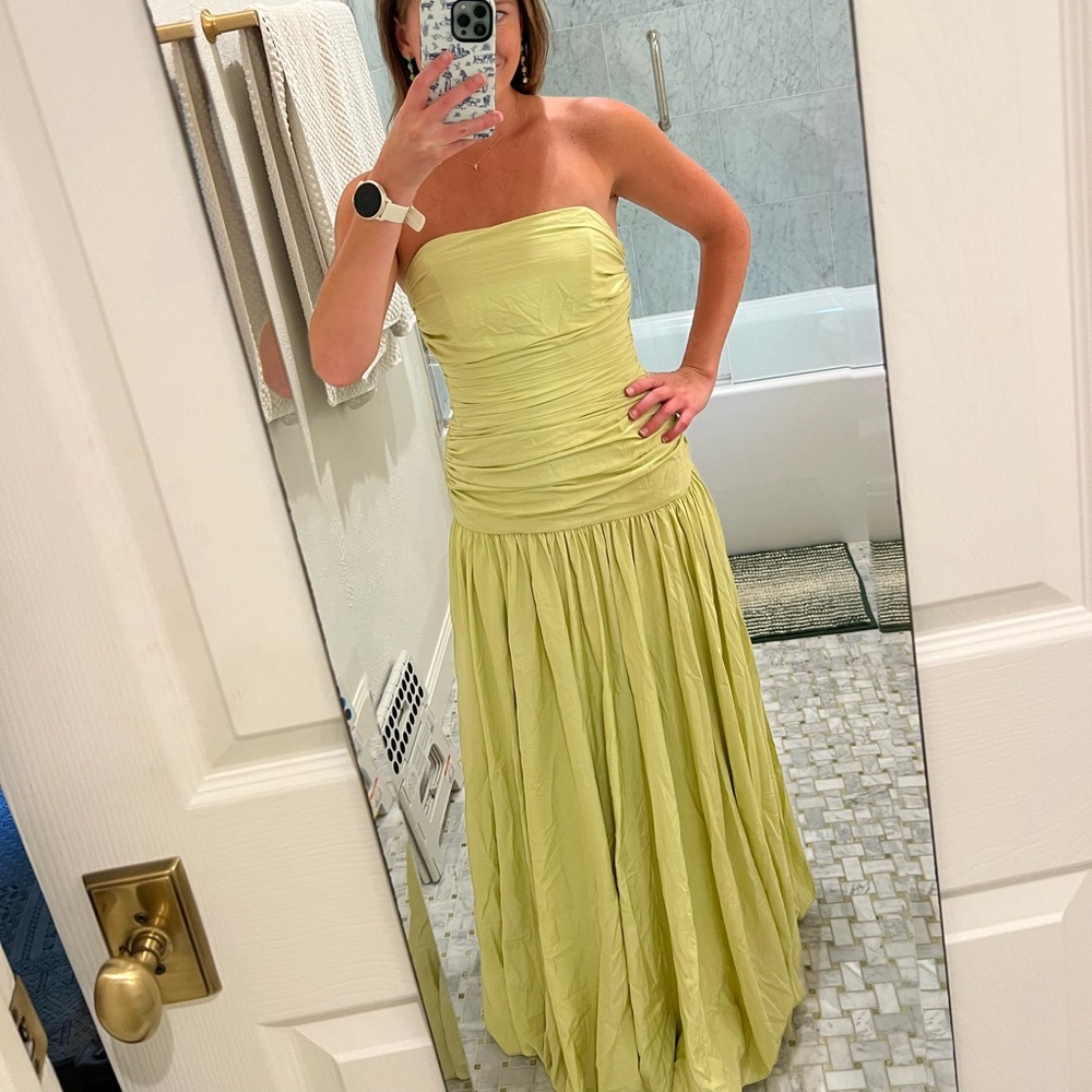 Green Nicholas drop waist dress